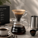 مجموعة قهوة v60 kit السيرفر+الدريبر+كيتل صب ستنالس ستيل +معلقة معيارية